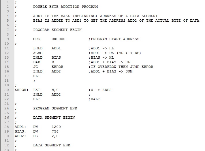 Double byte addition